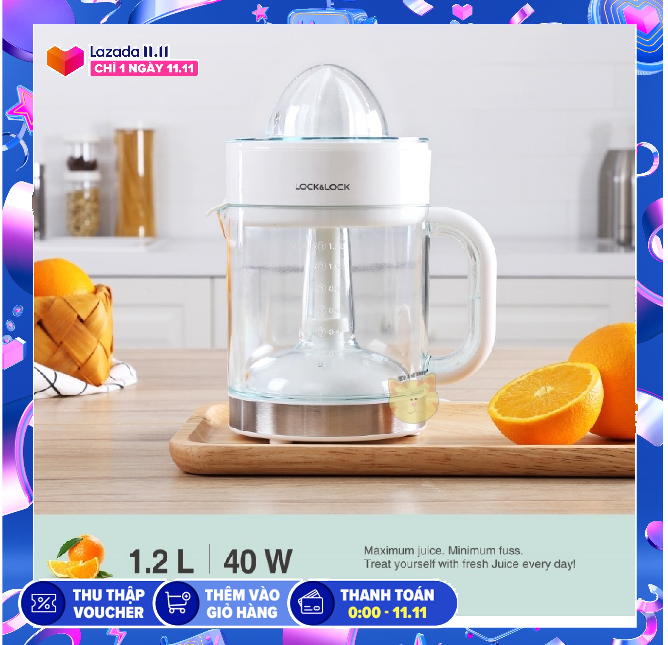 Máy vắt cam bằng điện LOCK&LOCK EJJ241 1.2L