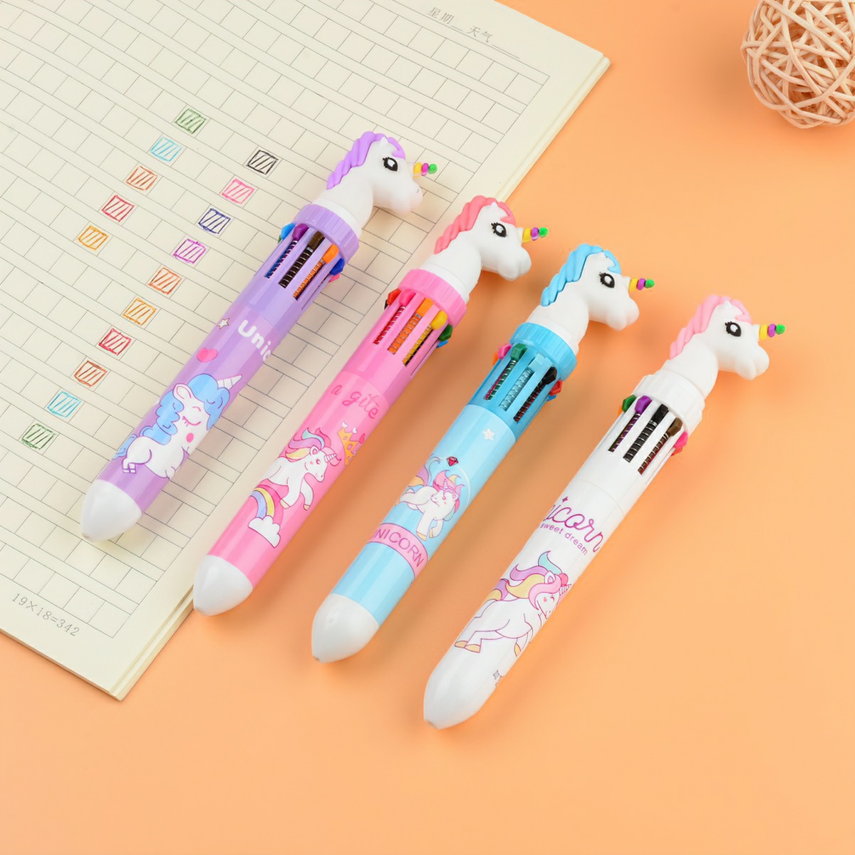 Ballpoint Pen 10 Colors Cute Bear Shape