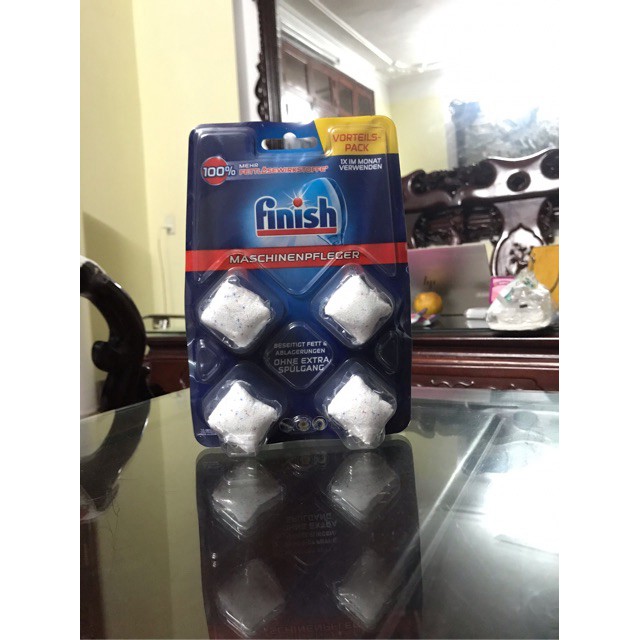 [KM thêm 3 viên finish nhật] Viên vệ sinh máy rửa bát Finish (Vỉ 3 viên [có KM])