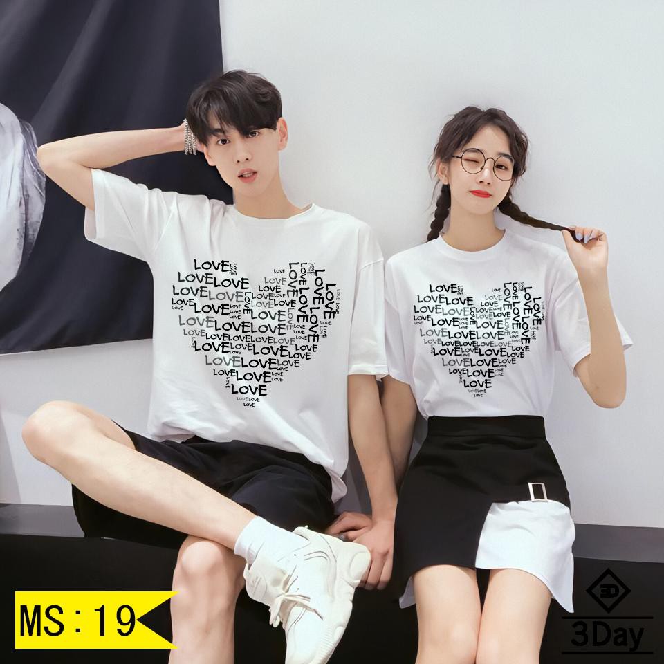 Áo phông giá xưởng-áo đôi trái tim yêu thương love