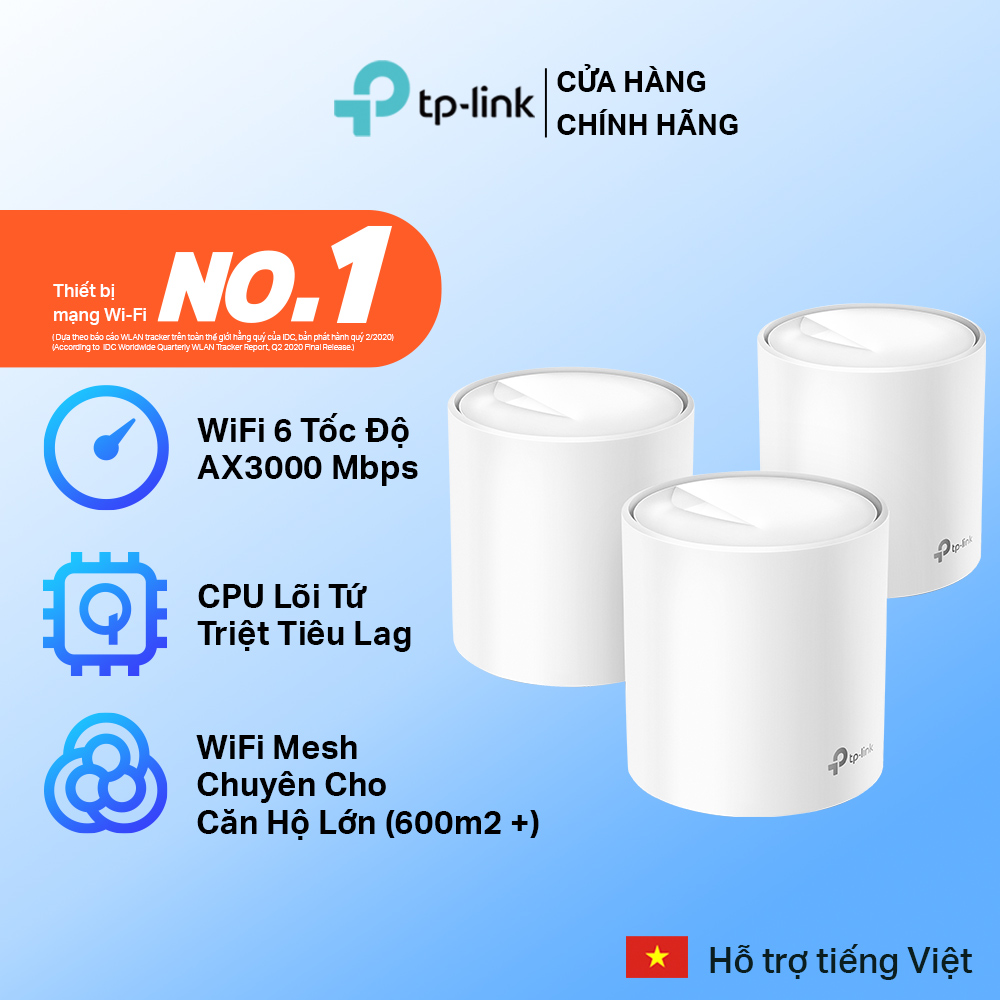 [Trả góp 0%]Bộ Phát Wifi Mesh TP-Link Deco X60  Wifi 6 AX5400