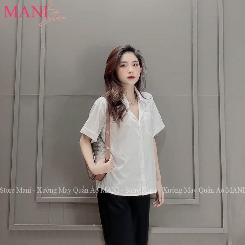 ÁO SƠ MI CROP TAY NGẮN NGỰC CÓ NẮP TÚI GẤU DÂY RÚT