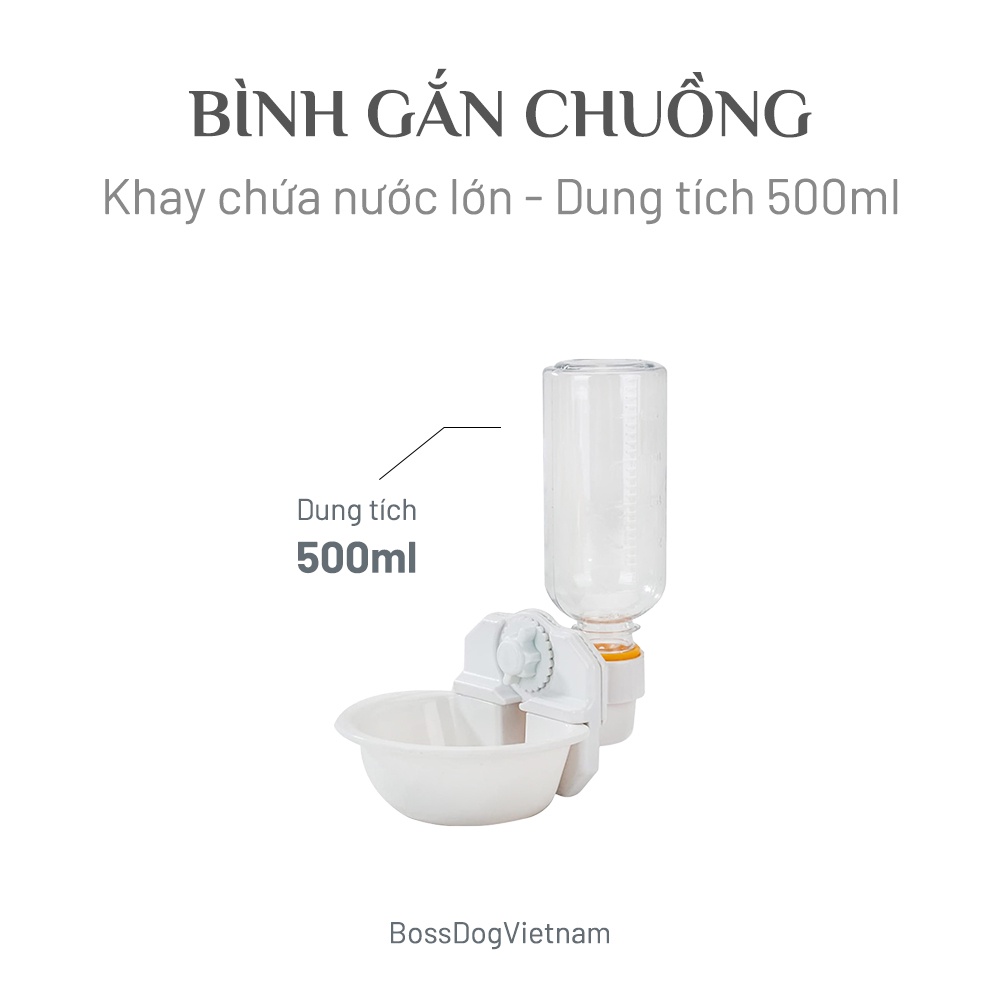 Bình nước gắn chuồng chó cưng - 2 chiều | BossDog