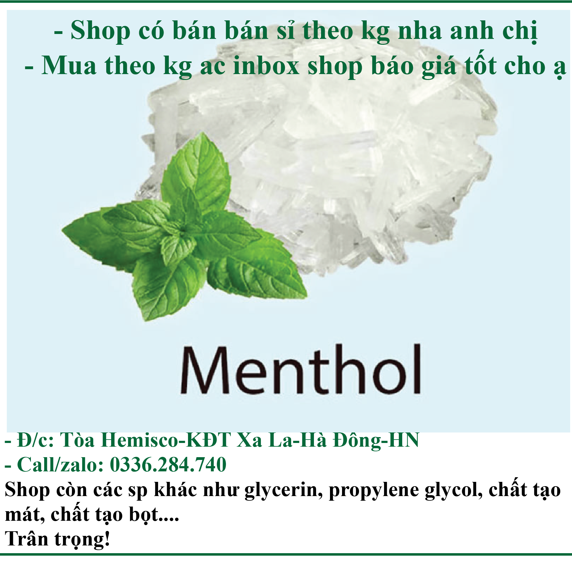 [1kg] Tinh thể bạc hà, Menthol