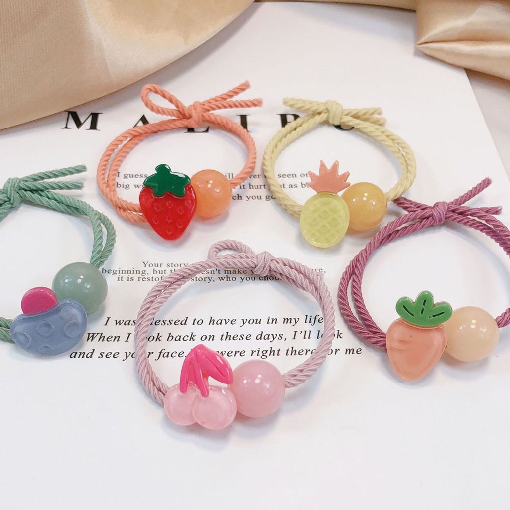 Combo 5 Dây cột tóc hình trái cây cute