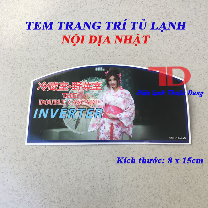 Tem dán trang trí tủ lạnh nội địa nhật 8x15cm ms06