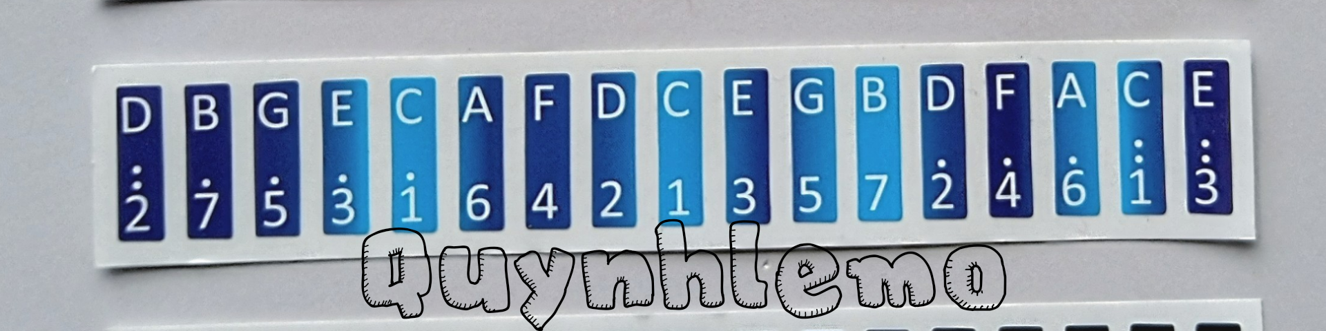 Giấy sticker dán nốt cho đàn kalimba 17, kalimba 21 phím nhiều màu, miếng dán kalimba tiện dụng có keo dính.