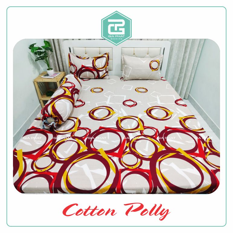 Bộ ga gối Cotton Poly (4 món) Loại 1 ( 1 ga + 1 áo ôm + 2 gối nằm)