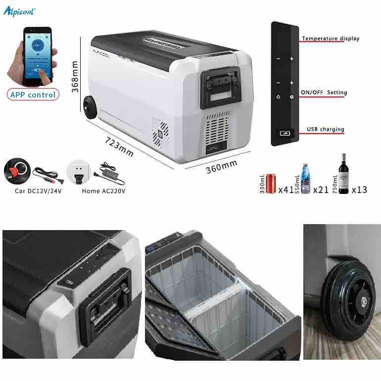 Tủ lạnh alpicool 2 ngăn riêng biệt T36