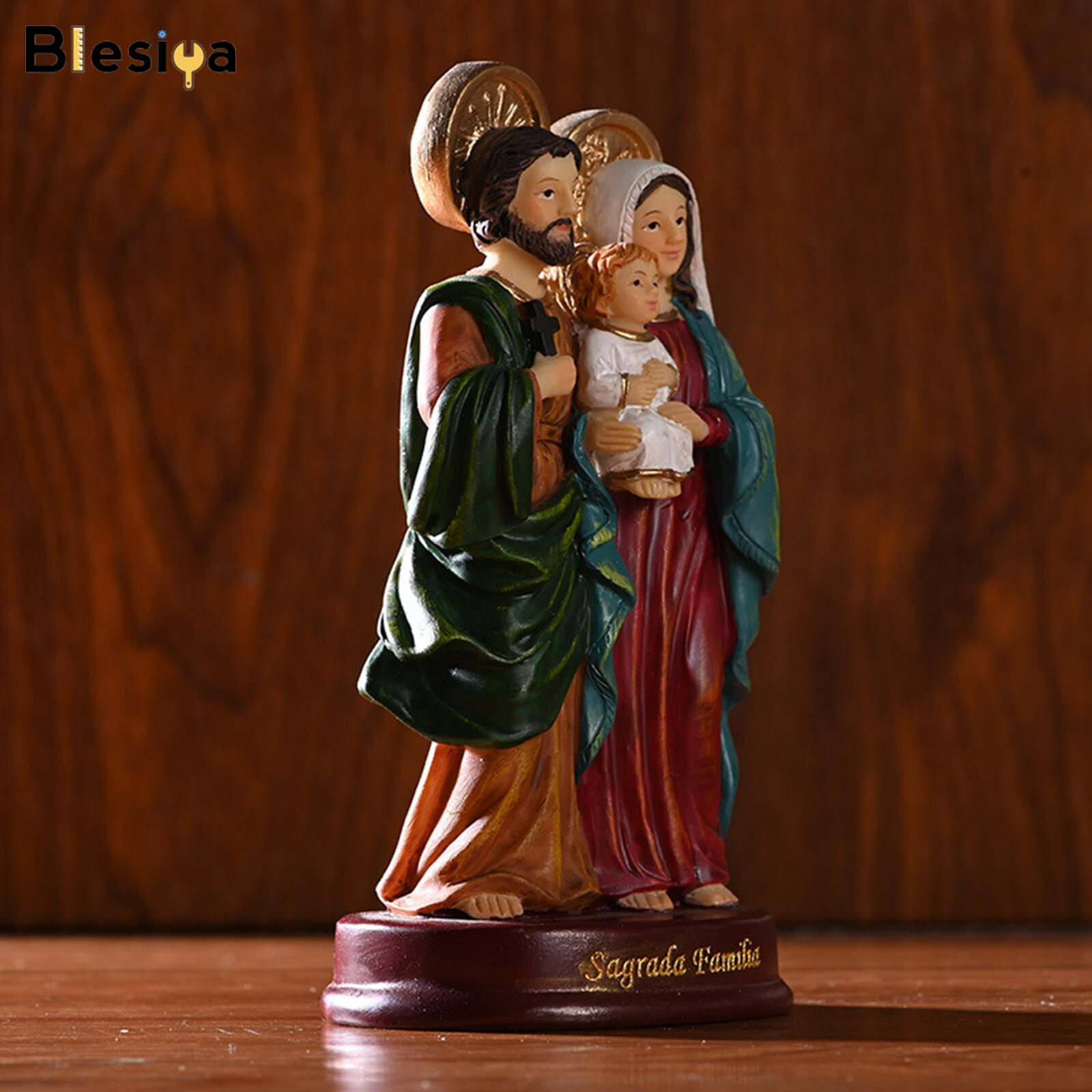Blesiya 5.5" Holy Family Mary Joseph Resin Statue Figurine Religious Decor Gift