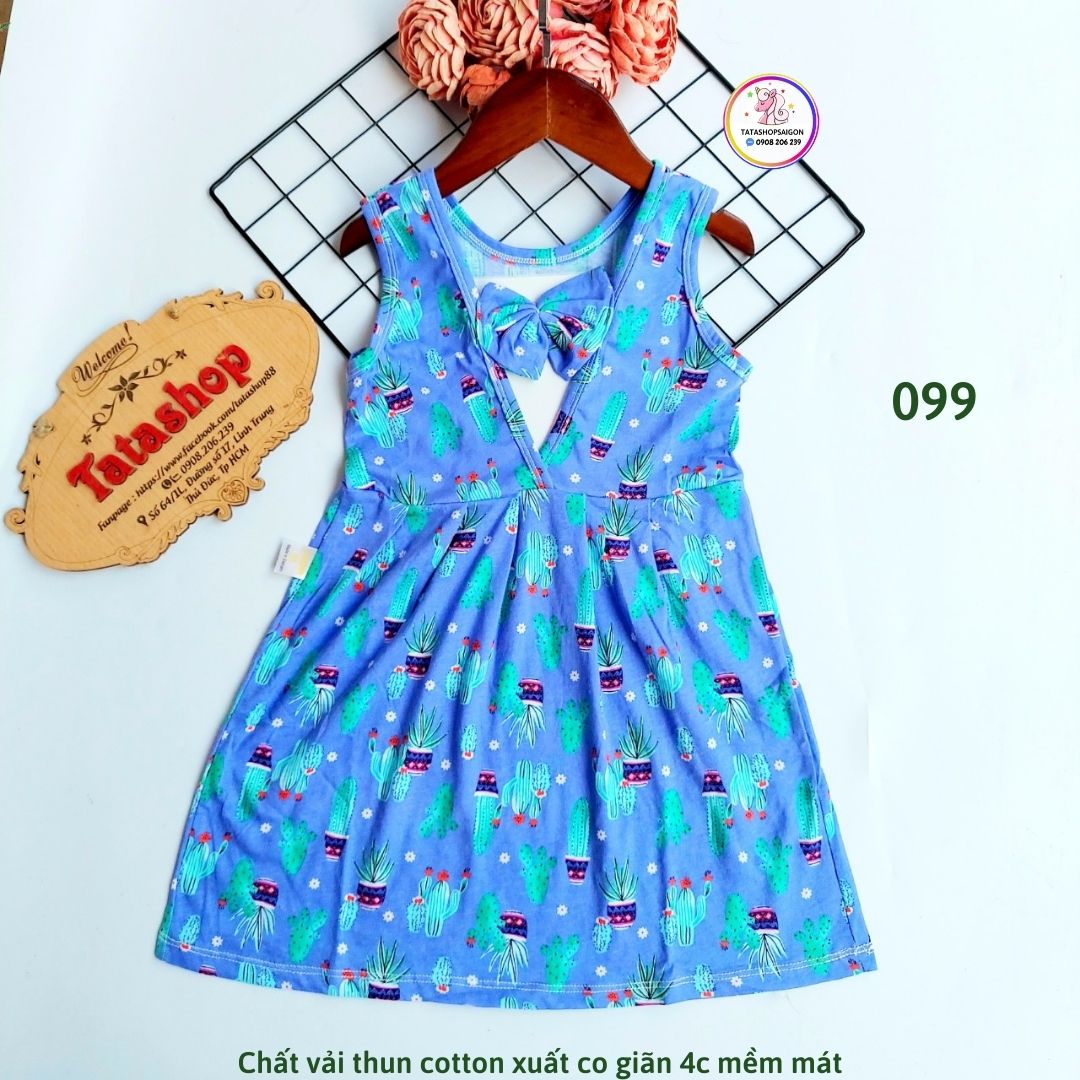 099 Đầm bé gái thun cotton mặc nhà mát