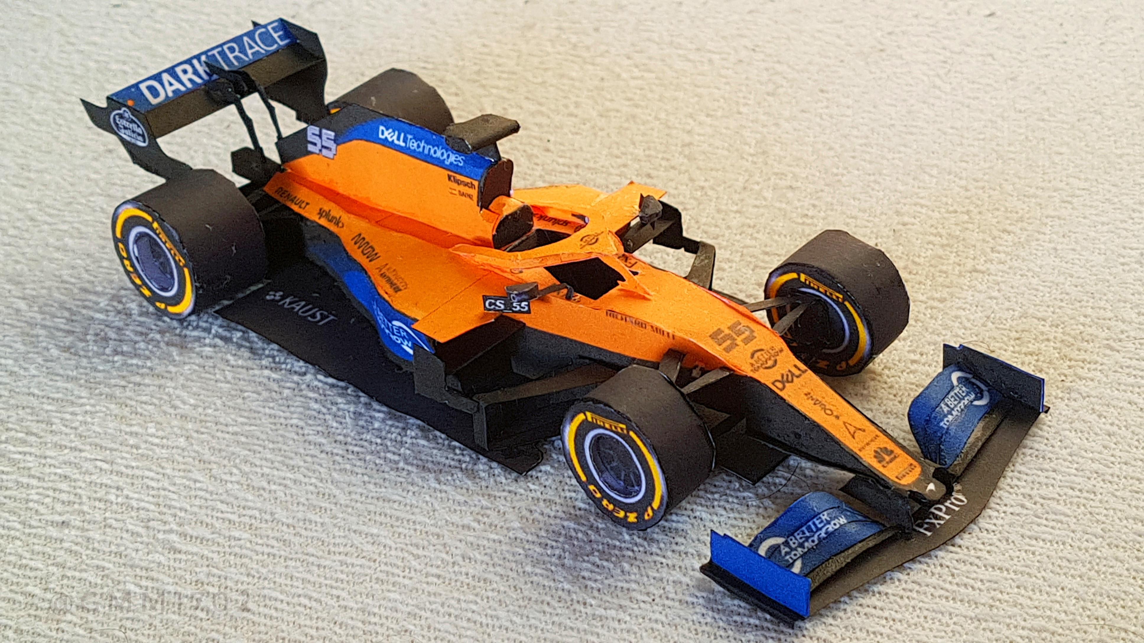 Mô hình giấy 3d xe đua f1 mclaren mcl35m