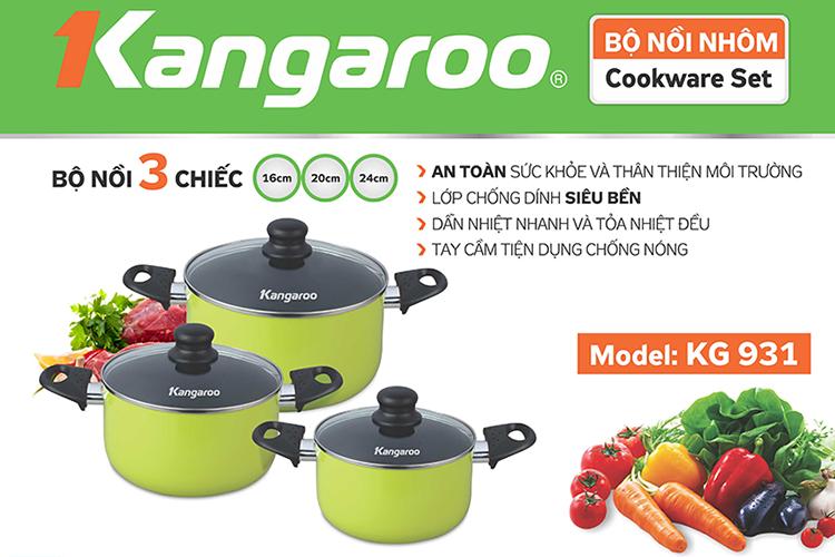 Bộ nồi nhôm Kangaroo KG931