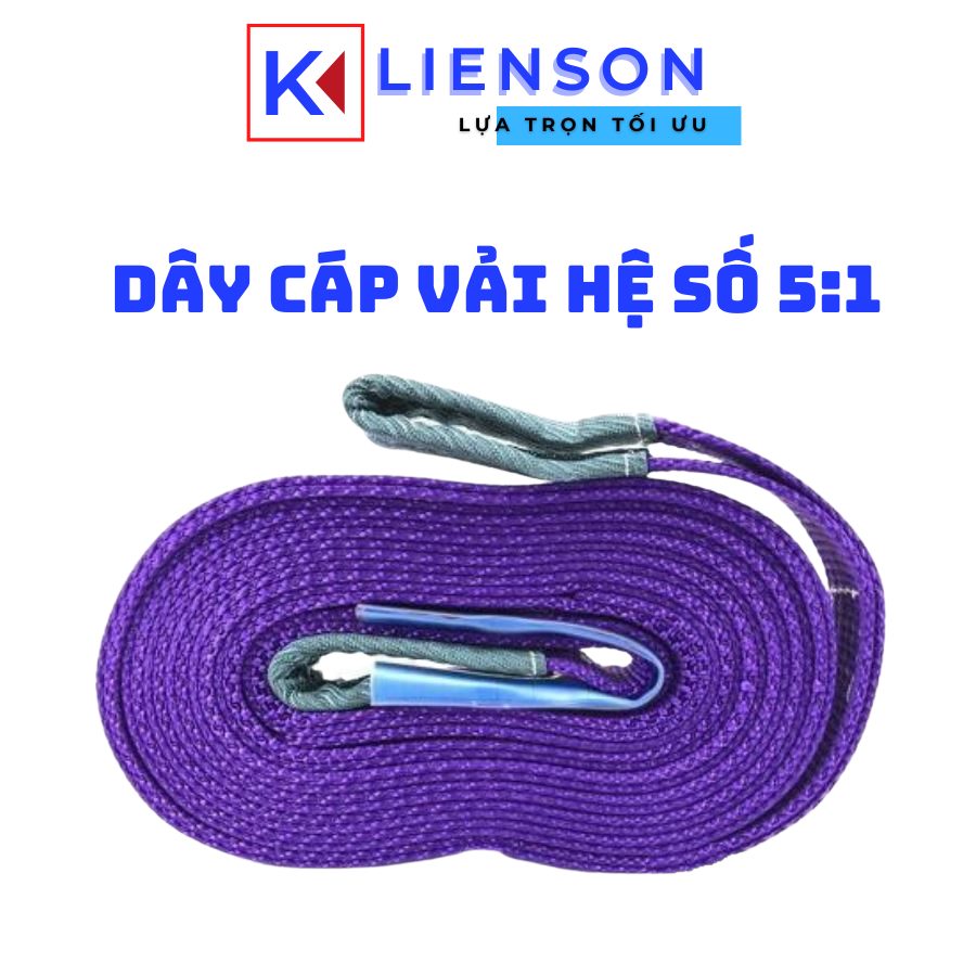 Dây cáp vải cẩu hàng bản dẹp 1 tấn hệ số an toàn 5:1