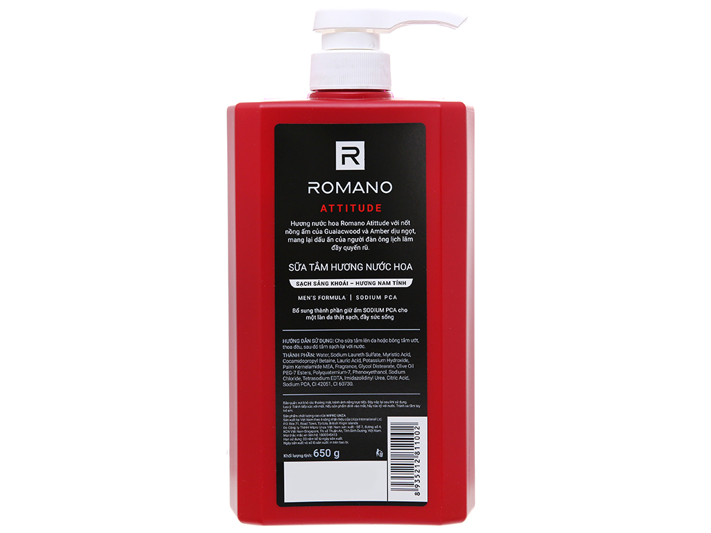 [HCM]Sữa tắm cao cấp Romano Attitude 650g