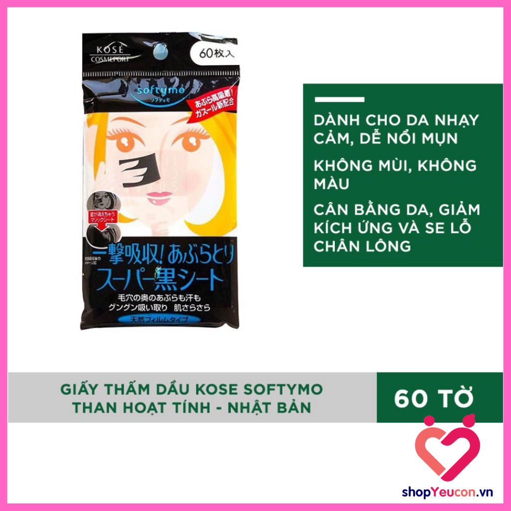 Giấy thấm dầu Kose Sofymo 60 tờ- Nhật Bản