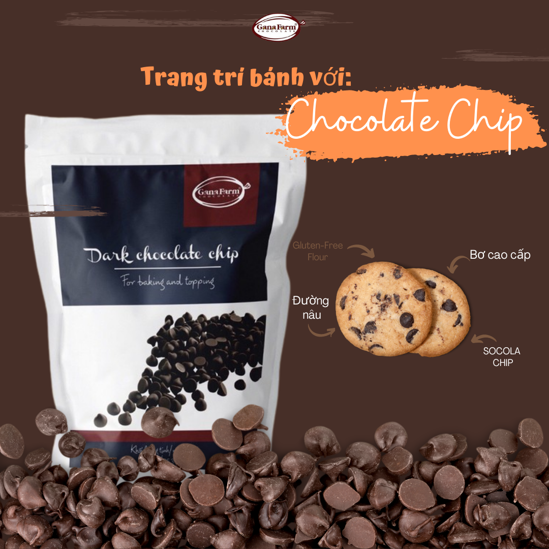 [HCM] sô cô la chip đen trang trí bánh.