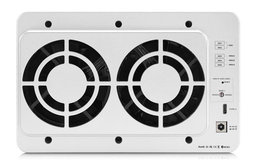 Bộ lưu trữ DAS TerraMaster D5-300C RAID 2+3, USB Type-C, 5 khay ổ cứng RAID
