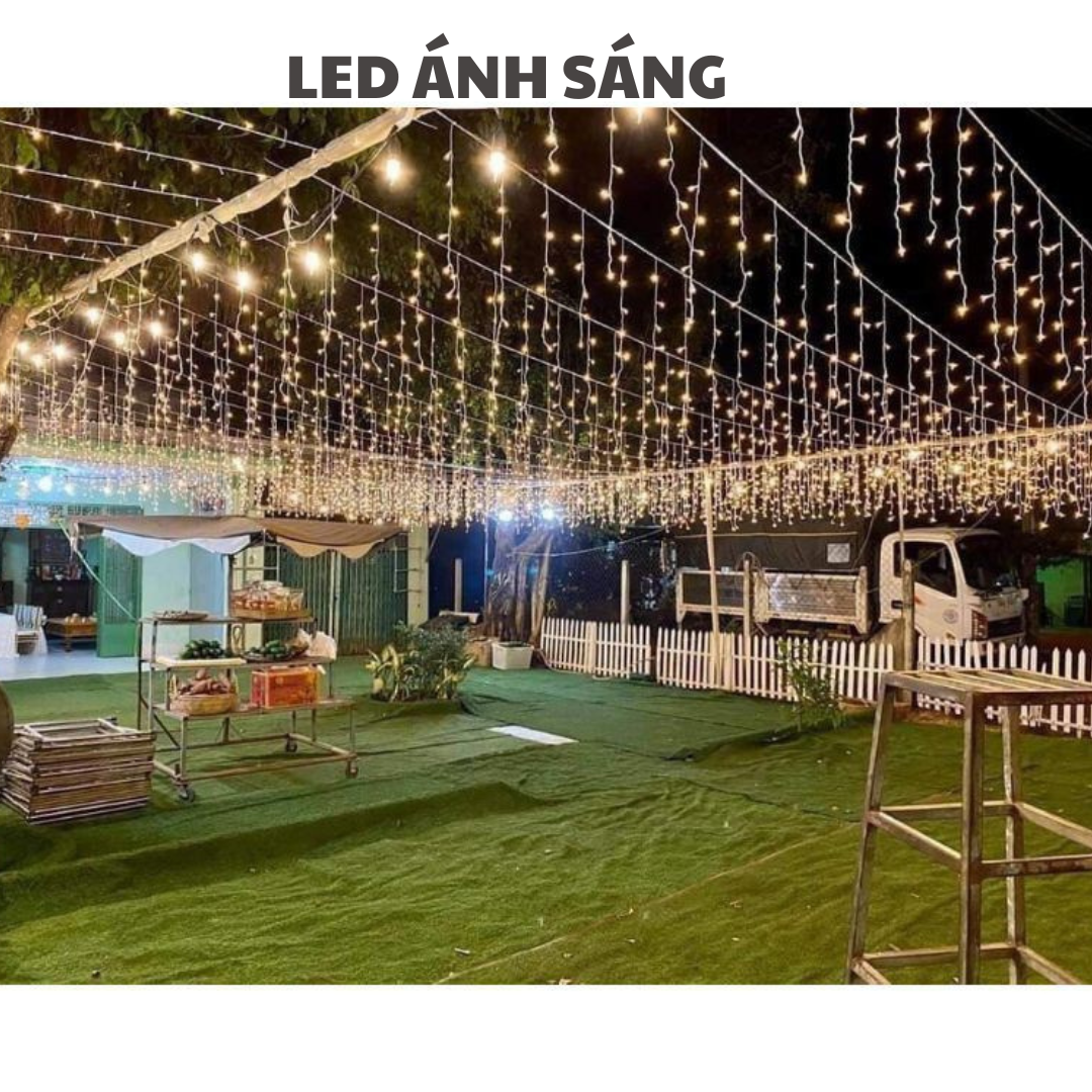 Bộ đèn LED rèm thả màn trang trí ngoài trời