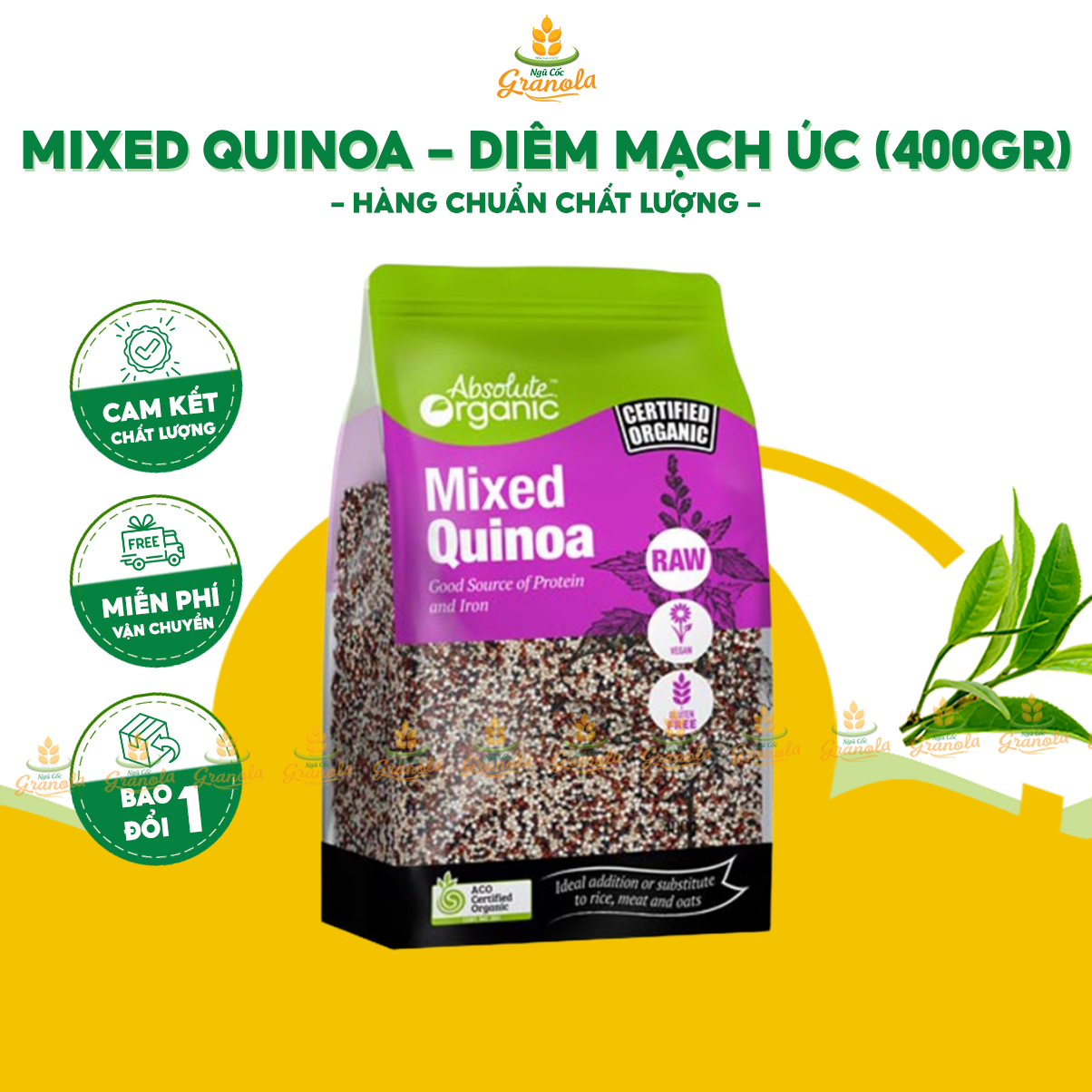 Hạt diêm mạch Úc Mixed Quinoa hỗn hợp loại ngon (400GR) - (Hạt Ngon)