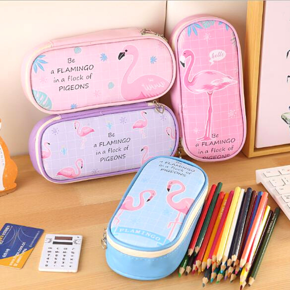 Bóp viết hình hồng hạc - hồng - mẫu 1