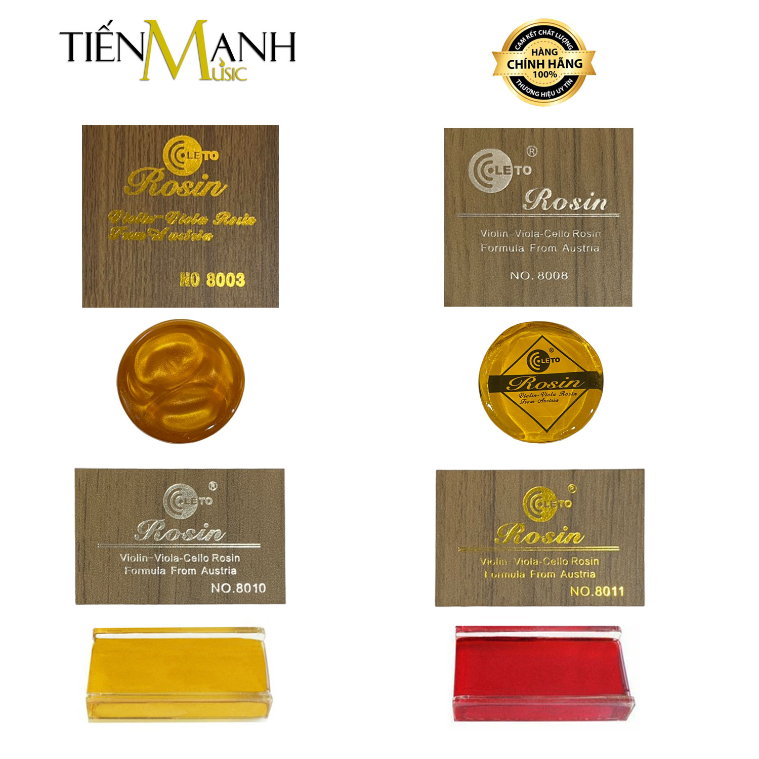 Nhựa thông leto rosin colophan đàn violin, viola, cello no 8003, no 8008, no 8010, no 8011