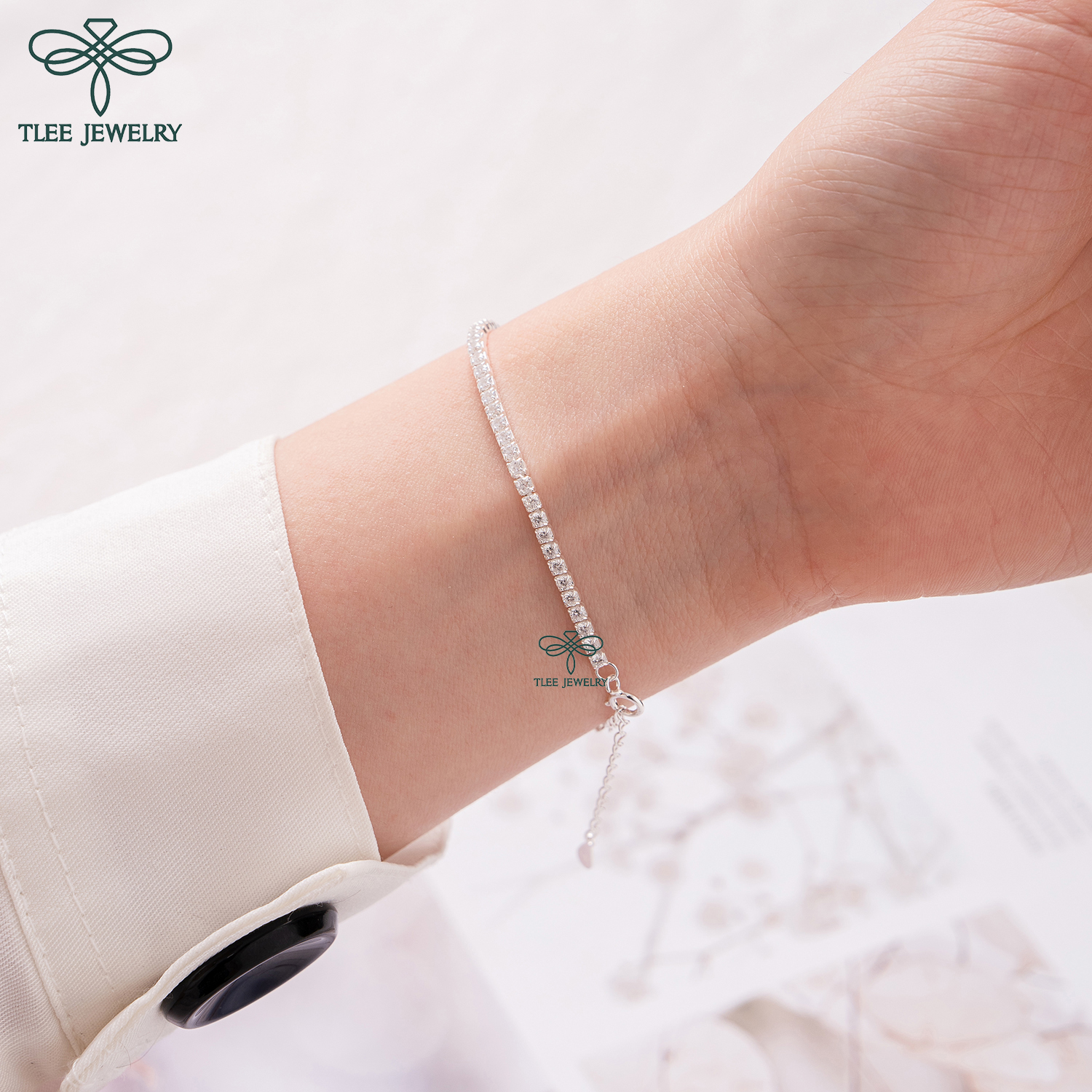 Lắc tay bạc nữ TLEE full dải đá lấp lánh TleeJewelry LT0122