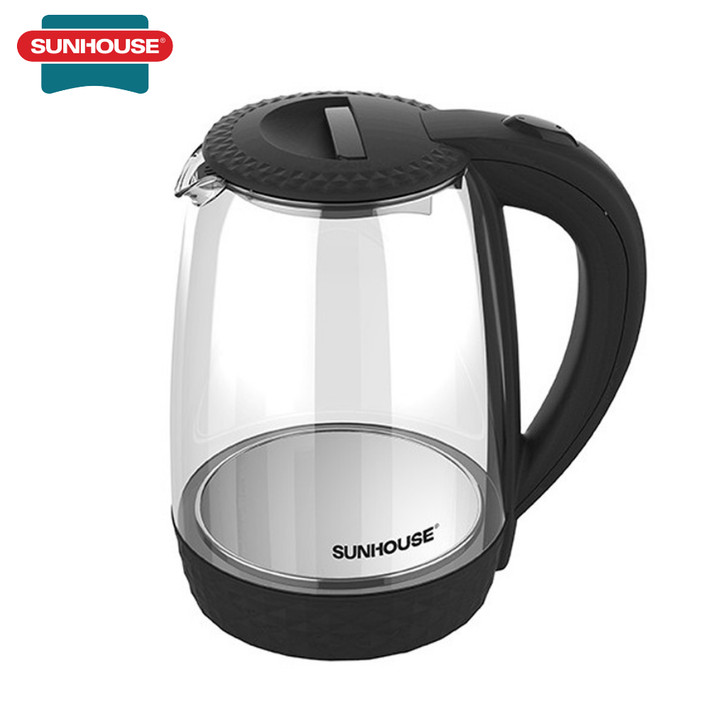 [Chính hãng- bảo hành 12 tháng] Ấm Siêu Tốc thủy tinh Sunhouse SHD1215 (1.8L) - Thủy tinh Cao Cấp trong suốt an toàn sức khỏe - Công suất 1500W - Đế xoay 360 Độ - Bình siêu tốc thủy tinh Sunhouse , Ấm Điện Siêu Tốc Thủy Tinh Sunhouse
