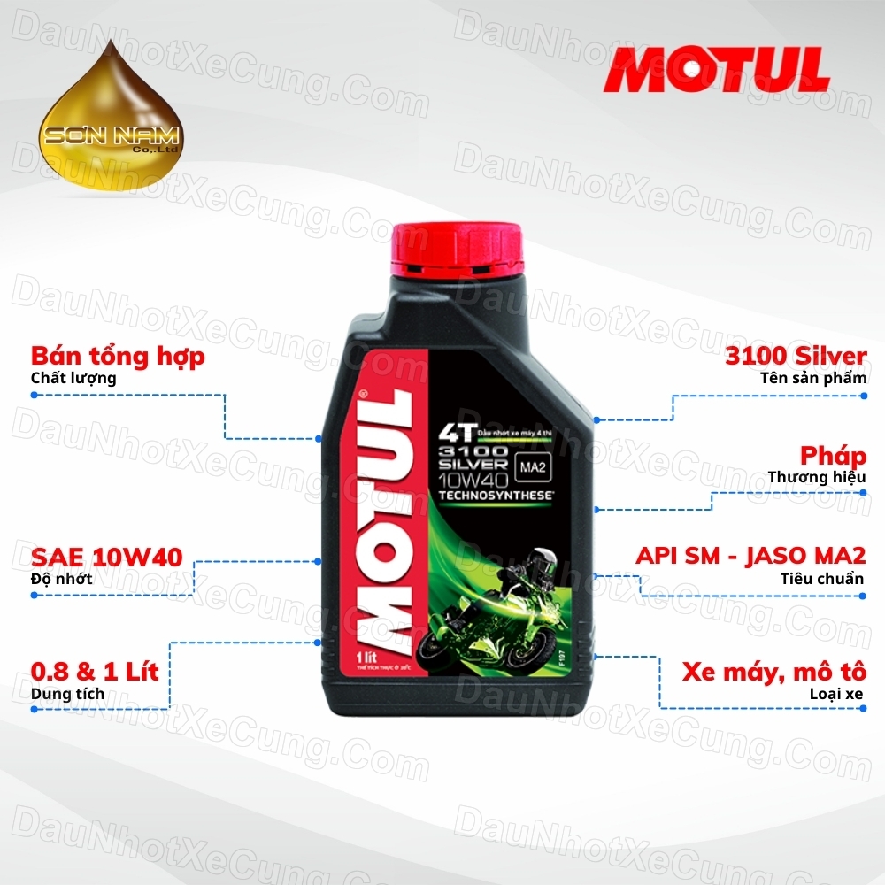 Dầu Nhớt Xe Số MOTUL 3100 SILVER 10W40 1lit