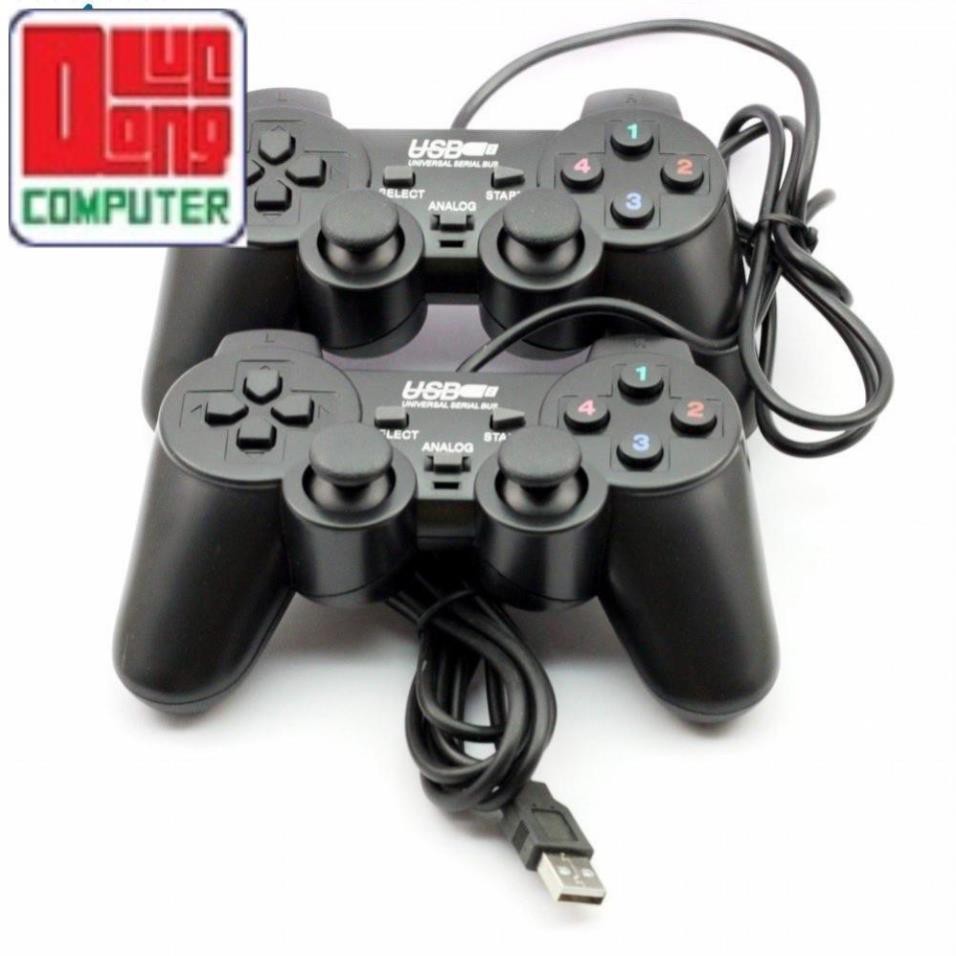 [HCM]Bộ 2 tay cầm chơi game đôi cho PC/Laptop cổng USB China (Đen)