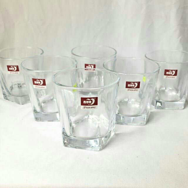Ly thủy tinh - Bộ Cốc Thủy Tinh 5 Cạnh ( Bộ 6 Cái )