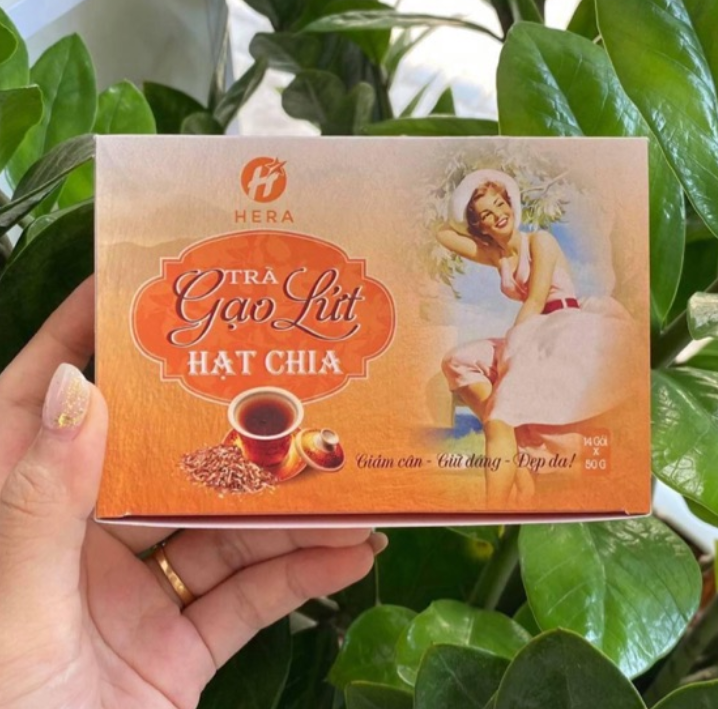 Combo Trà Gạo Lứt  Hạt Chia Giảm Cân - Trà giảm Cân Hera Plus [kèm video]