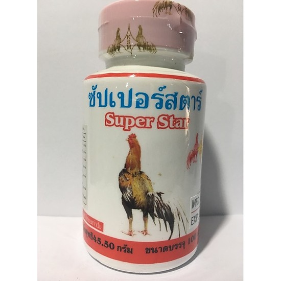 SUPER STAR-LỌ 100 VIÊN-BỒI BỔ GÂN GỐI,PHỤC HỒI CƠ GÂN HIỆU QUẢ CHO GÀ ĐÁ.