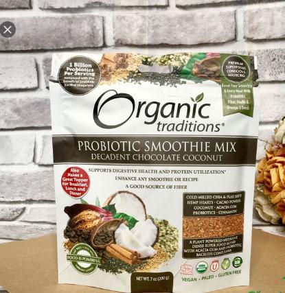Bột lợi khuẩn dừa socola hữu cơ Organic Tradiditions (200g)
