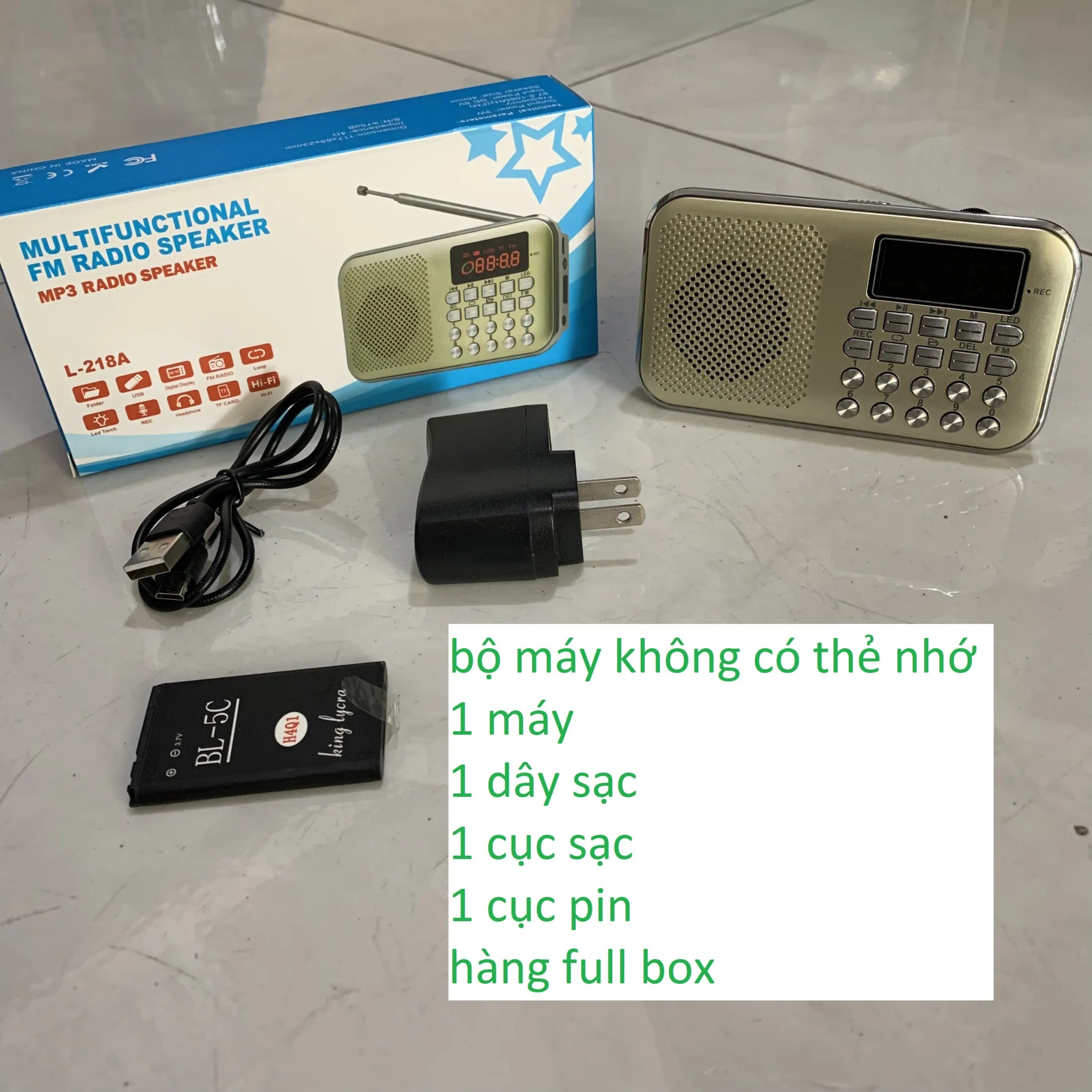 Máy L-218A ghi âm,nghe Radio đài Fm nghe thẻ nhớ,usb nghe nhạc hay