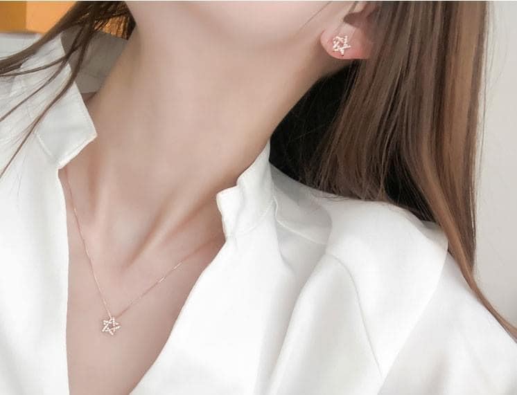Bộ trang sức bạc ta mặt sao MS146