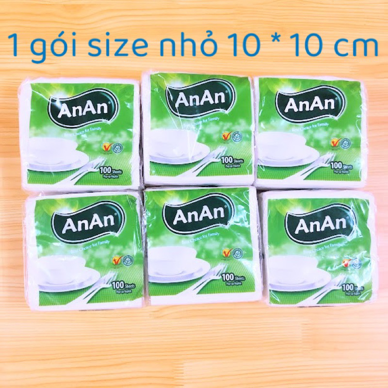 Gói 100 tờ khăn giấy ăn tiện lợi an an 10cmx20cm