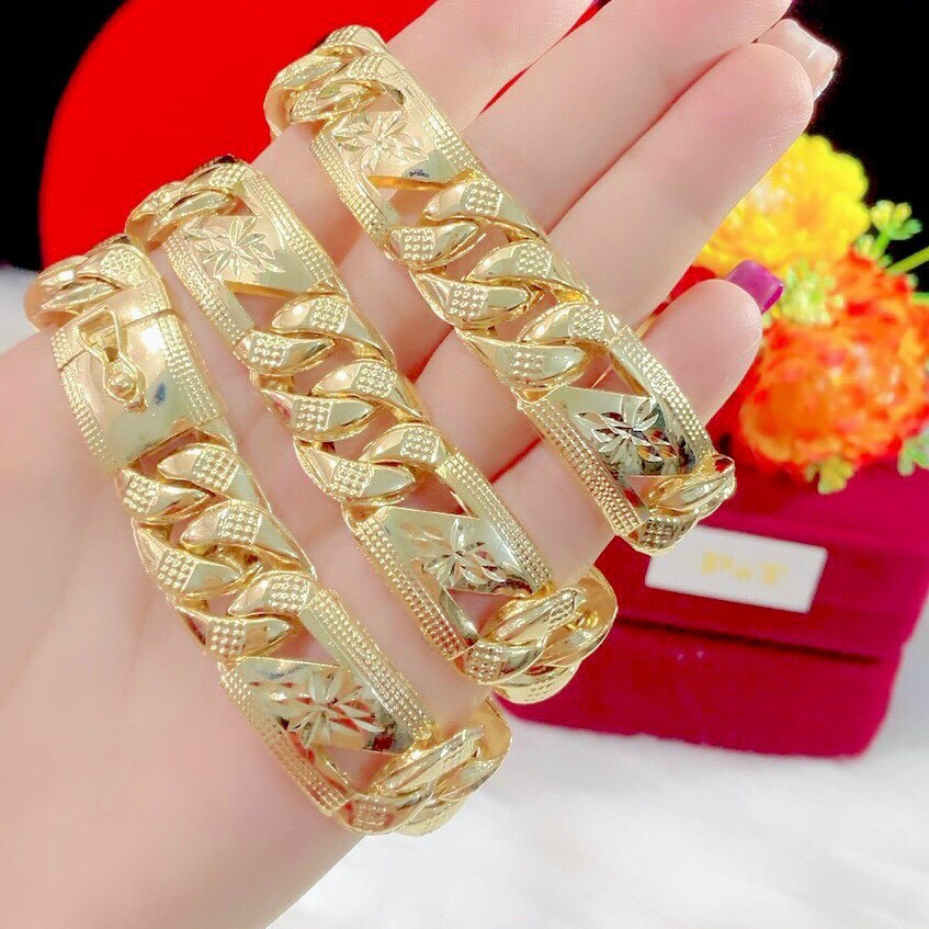 Lắc tay nam lẫn nữ kiểu bọng mạ vàng 18k mẫu mới về