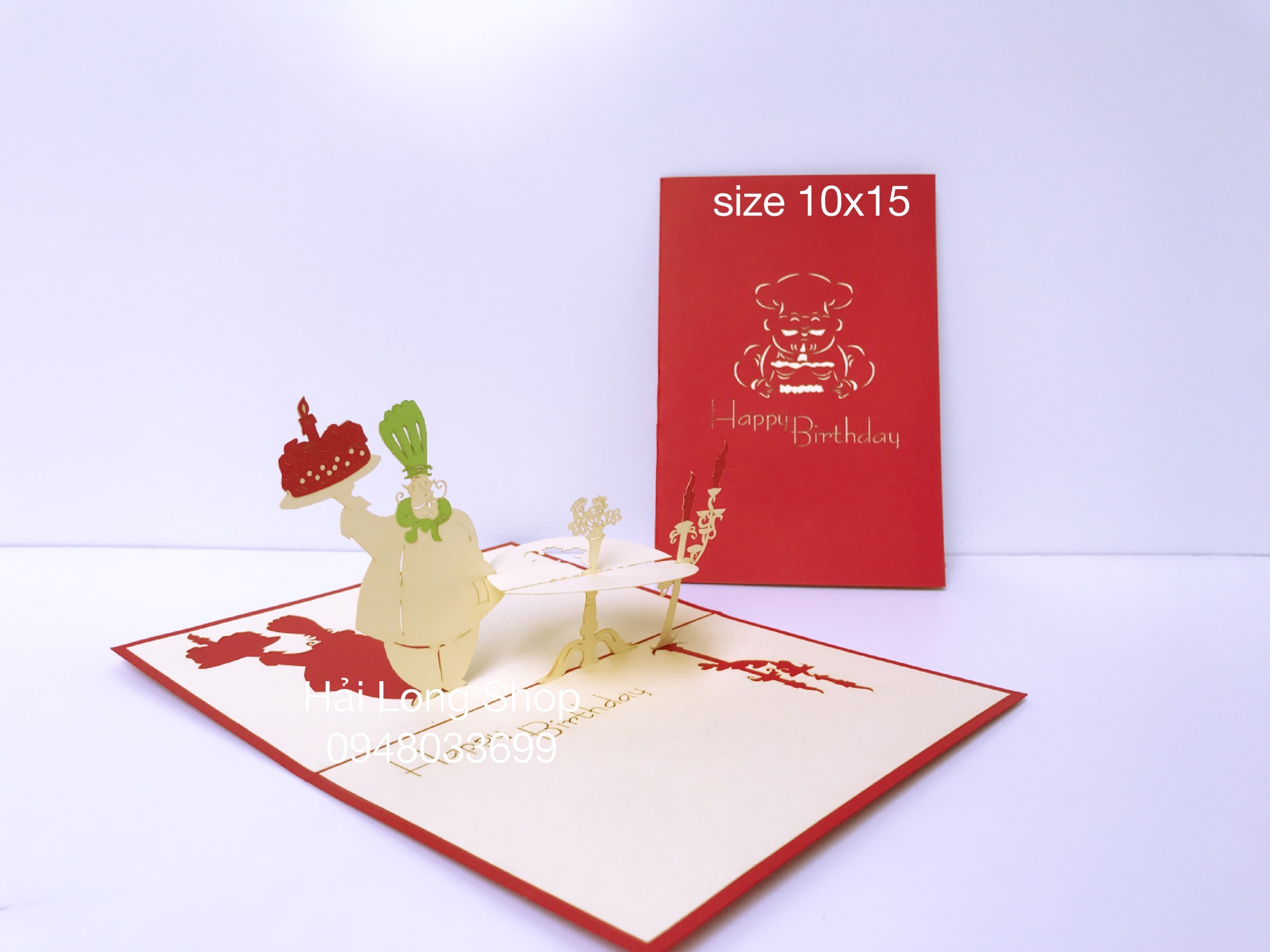 Đầu Bếp - Chef - Sinh Nhật -  Birthday - Thiệp 3D