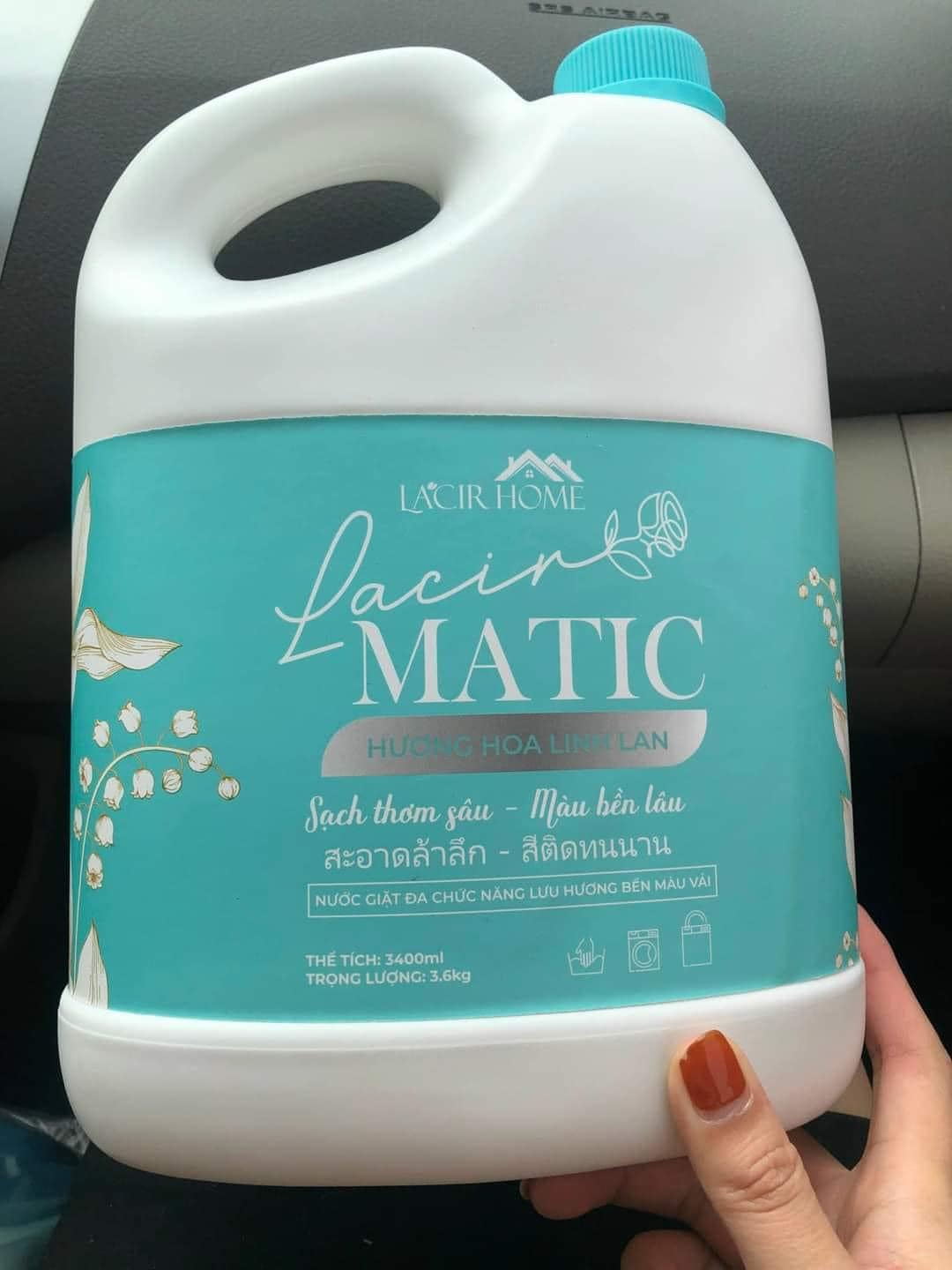 Can 3,6kg nước giặt xả đa năng dr lacir home matic hương hoa linh lan drlacir chính hãng