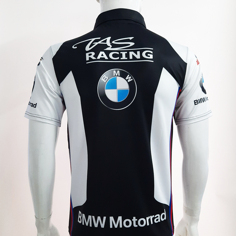 Áo thun nam có cổ tem xe BMW