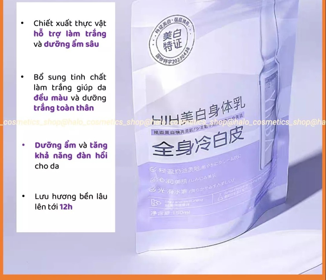 Mặt Nạ Ủ Trắng Body YINBA 150ml Chiết Xuất Niacinemide Giúp Da Trắng Sáng, Mềm Mịn, Dưỡng Ẩm