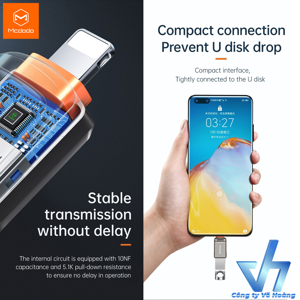 Đầu chuyển OTG Lightning Mcdodo - Dùng cho iPhone iPad cổng lightning