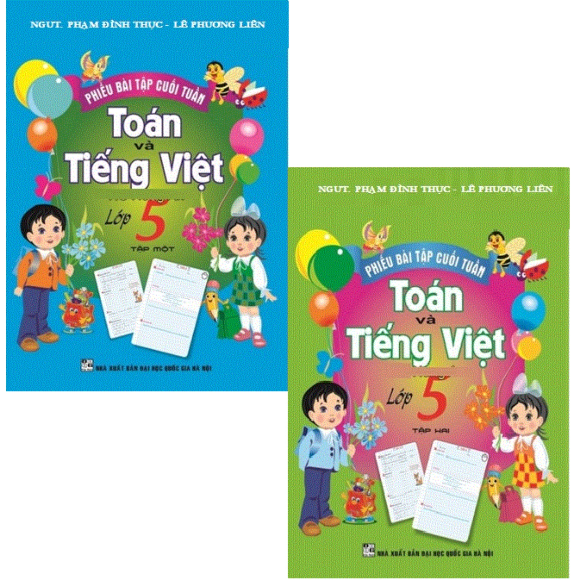 [HCM]Combo Phiếu Bài Tập Cuối Tuần Toán Và Tiếng Việt Lớp 5 - Tập 1 Tập 2