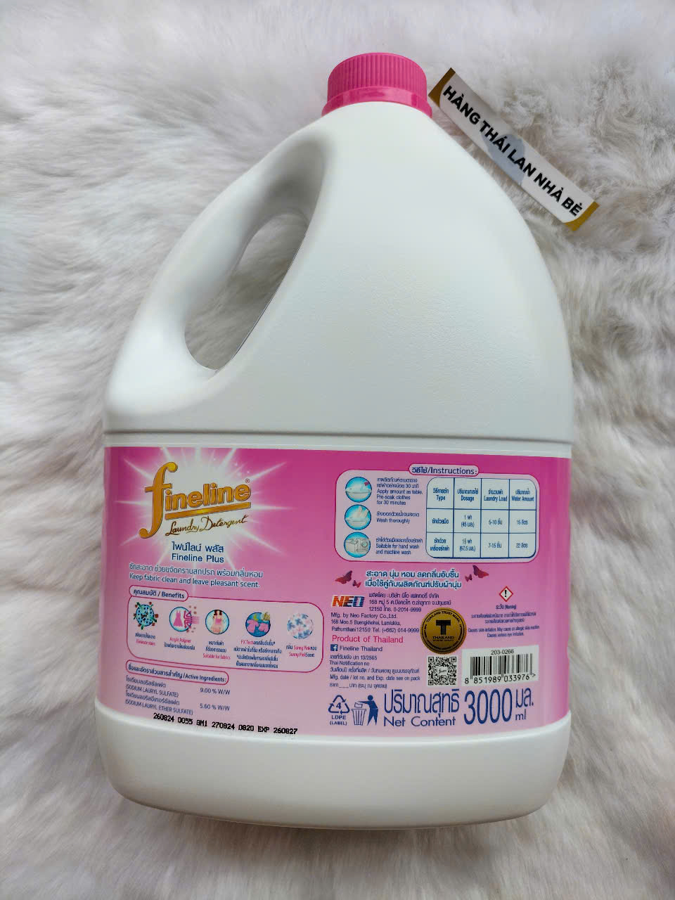Nước giặt Fineline Thái Lan 3000ml ( màu Hồng)