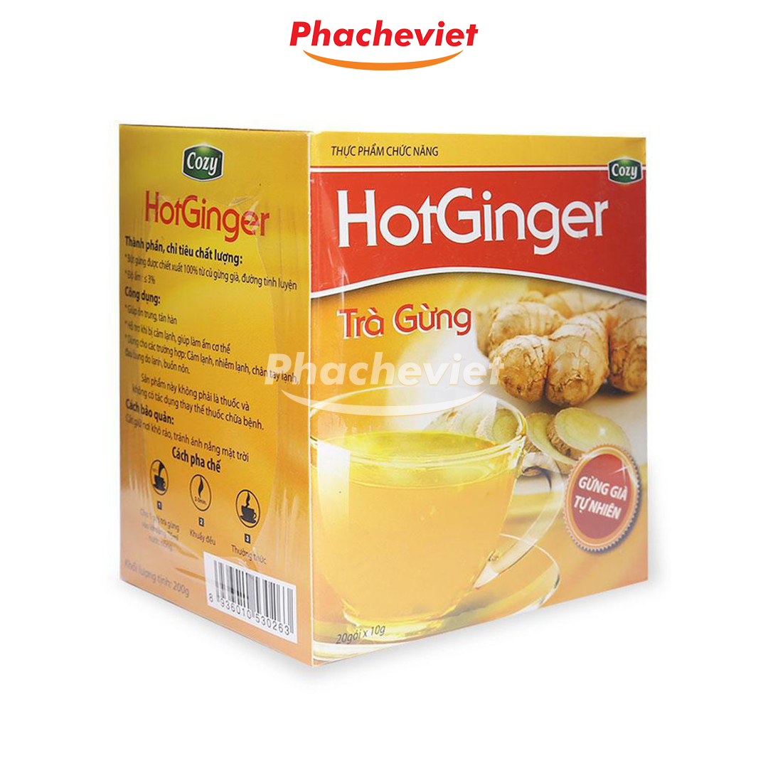 Trà Cozy Gừng Hòa Tan 200g (Hộp 20 gói x 10g)