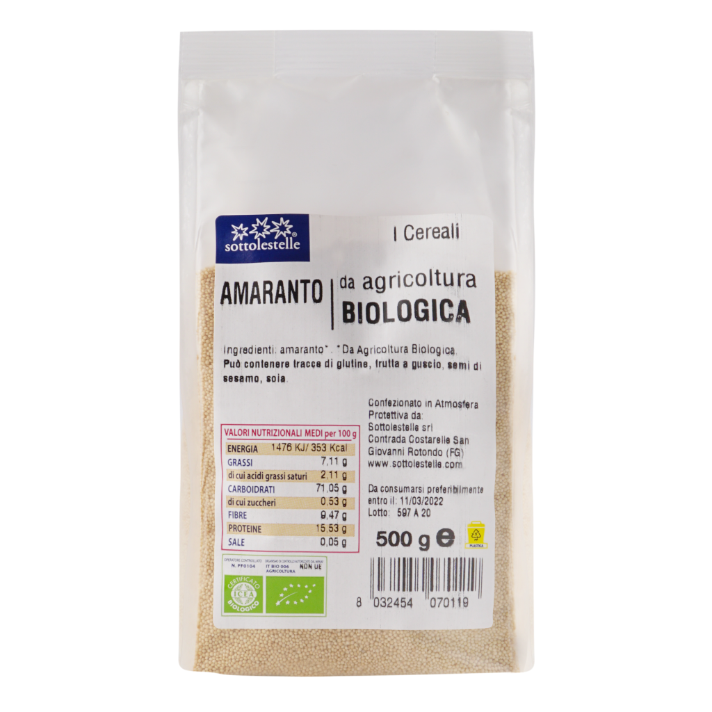 [FREESHIP TỪ 50K] Hạt dền Amaranth hữu cơ Sottolestelle 500g