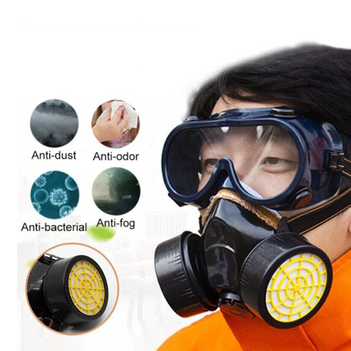 Mặt nạ lọc độc, chống độc, phun sơn 2 Pin lọc + Kính