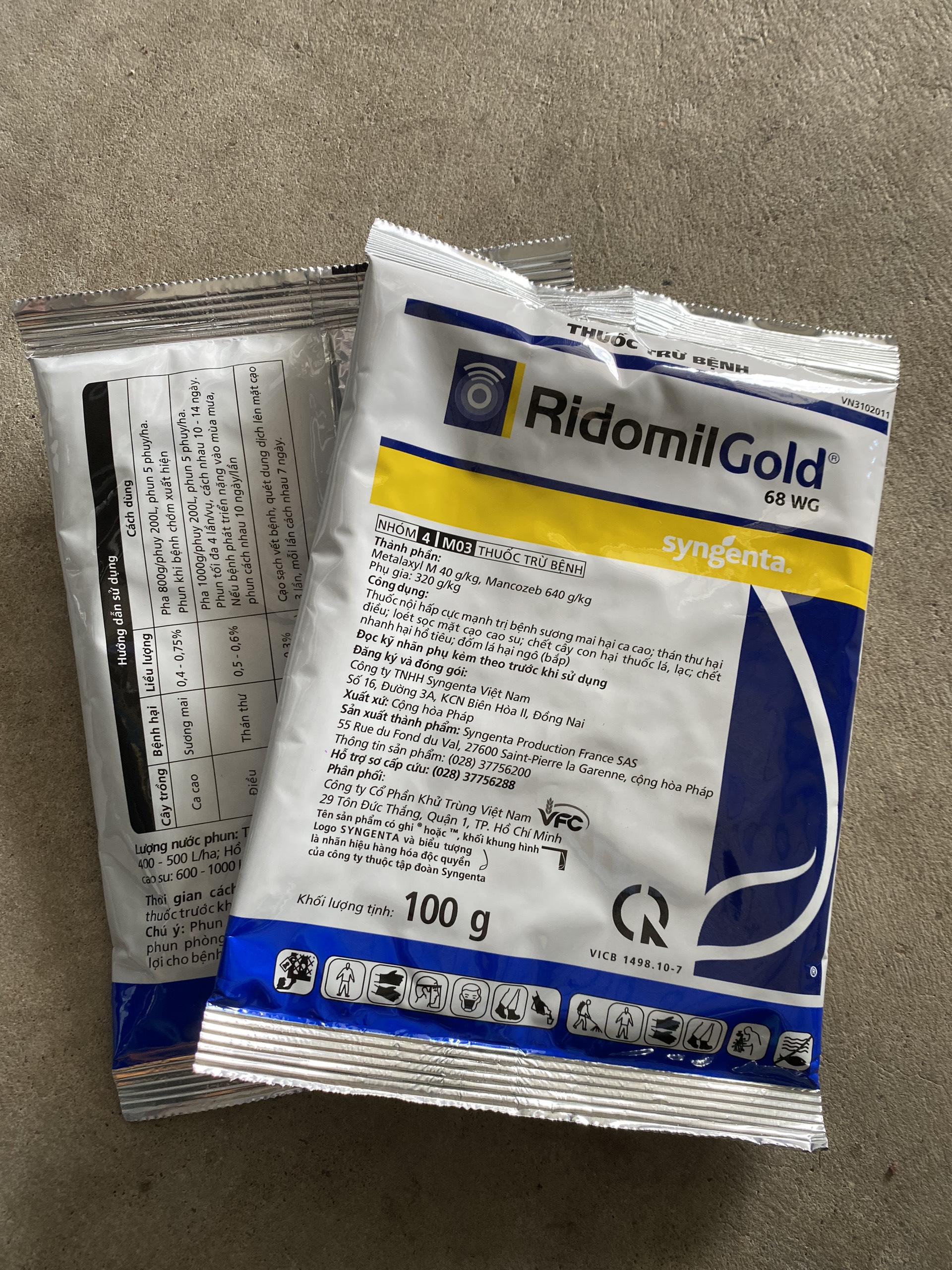 Thuốc trị nấm bệnh cây trồng RidomilGold 68WP (100g)