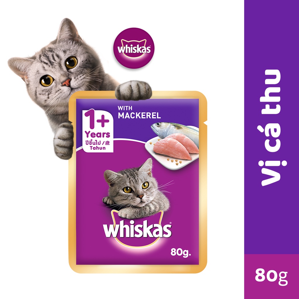 WHISKAS PATE GÓI 85g (MÈO LỚN-MÈO CON)